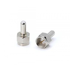 Coaxial F Type (F-Pin / F81) Voltage Blocking 75 Ohm Terminator with DC Short for Coax and RF – Install only when RF Signal (AC) and Power or Voltage (DC) Should be Blocked or Capped – Pack of 100 - intl