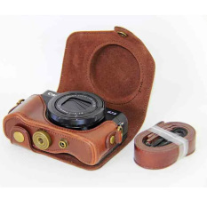 Kopi BARU Case Kulit Penutup Casing Kamera For Canon G 7 X Mark II G7X2 Penutup Kamera + Tali (international) -Internasional