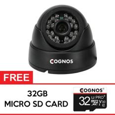 Cognos Kamera CCTV Dome CMOS 600TVL Micro SD with USB - FREE SD CARD 32GB - Hitam
