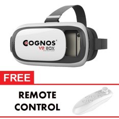 Cognos Virtual Reality Glasses VR Box Smartphone Virtual 3D Glasses- Gratis Remote Control Putih