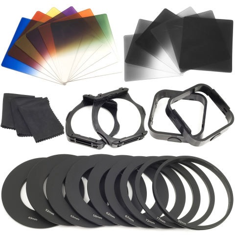 COKIN P Filter Set 12 Warna + ND Kit + Adapter Lens Hood LF142-SZ (Hitam) 3