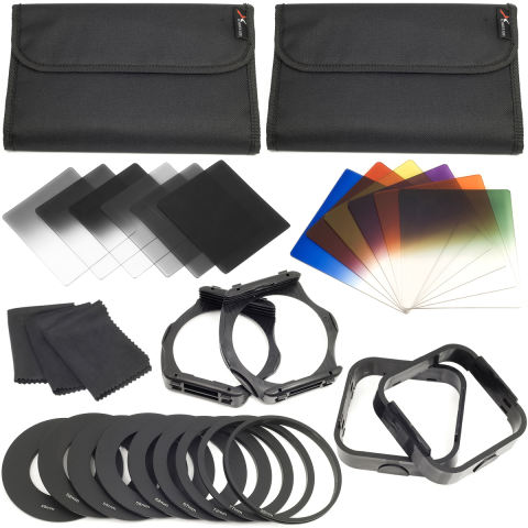 COKIN P Filter Set 12 Warna + ND Kit + Adapter Lens Hood LF142-SZ (Hitam) 2
