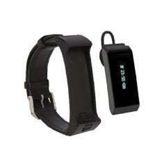 Colofan Talkband C09 Wireless Aktivitas Gelang Pelacak + Bluetooth Earpiece Smartwatch Mewah Bluetooth Smart Watch Wrist Watch untuk IOS 6.1 + Android 4.3 + Smartphone Iphone Samsung (kulit Hitam) -Intl
