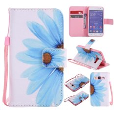 Colorful Pola Bunga Matahari Kartu Slot Dompet PU Leather Stand Flip Case Cover untuk SAMSUNG GALAXY CORE Prime G3608 G360 Case -Intl