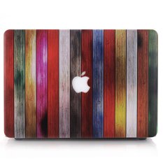 Warna-warni Kayu Strip Shell Hard Case Laptop For MacBook Air 11,6 Inci A1370 A1465
