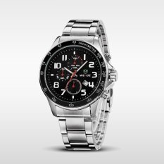 Lengkap Kalender Arloji Full Stainless Steel BandQuartzMovement 30 Meters Tahan Air Item Baru-Intl