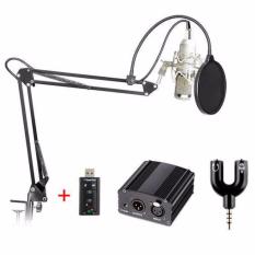 Condenser Microphone BM800+Scissor Arm Stand+Phantom Power+SC+Filter