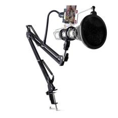 Condenser Microphone Stand Holder 360 Lazypod with Smartphone Clamp