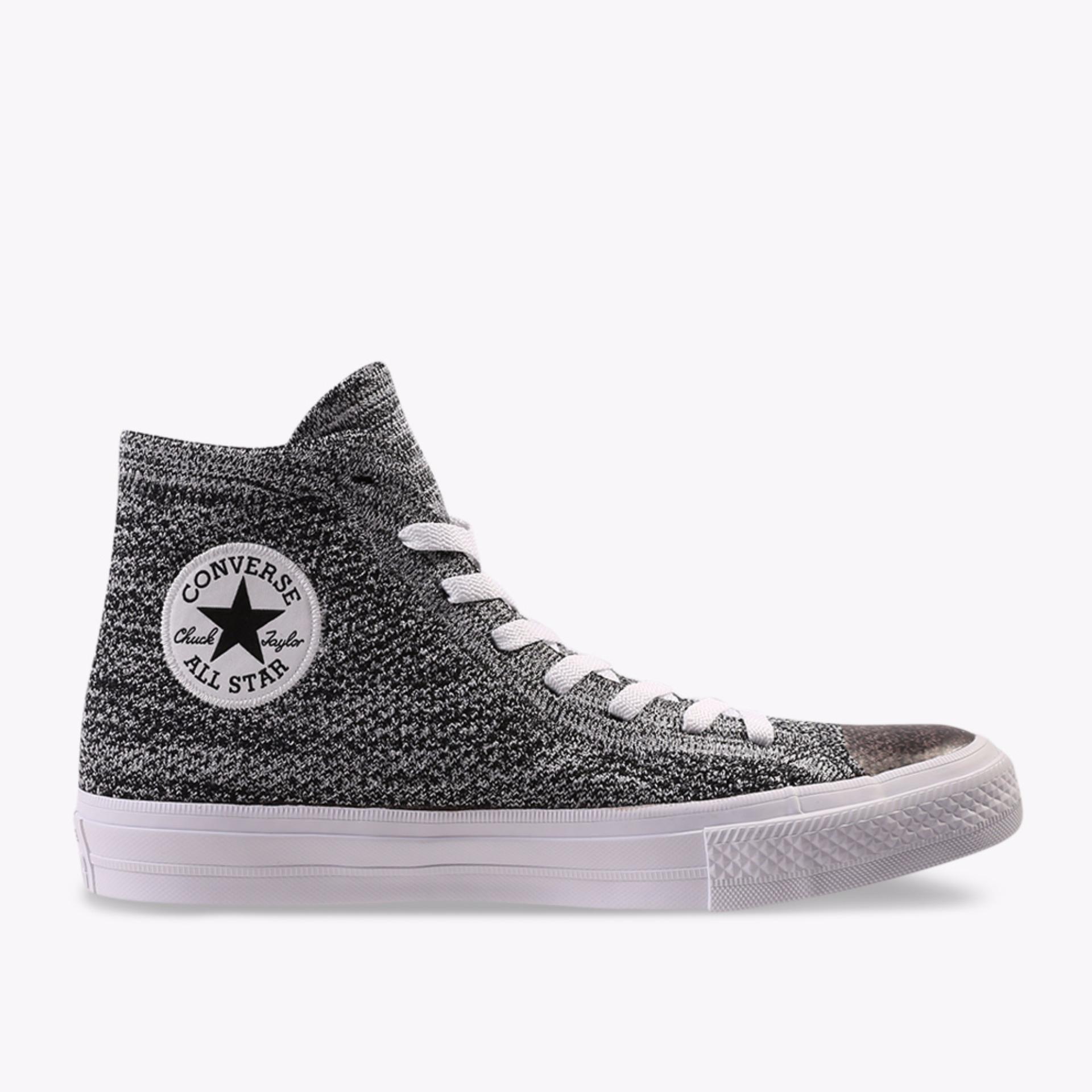Converse Chuck Taylor All Star X Nike Flyknit Men's Sneakers Shoes - Hitam Wolf