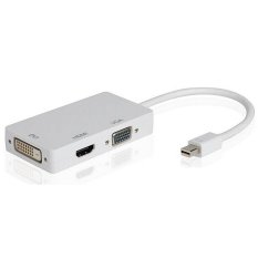 Coobonf 3 In 1 Mini Display Port DP Petir untuk DVI VGA HDMI Kabel Adaptor untuk Apple, Putih-Intl