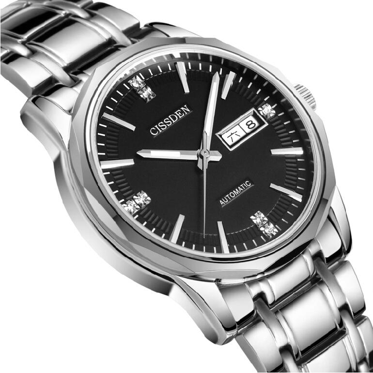 Coobonf Asli Xisida Watch Bisnis Pria Berongga Automatic Table Luminous Belt Waterproof Mens Plum Bor (Perak Hitam)