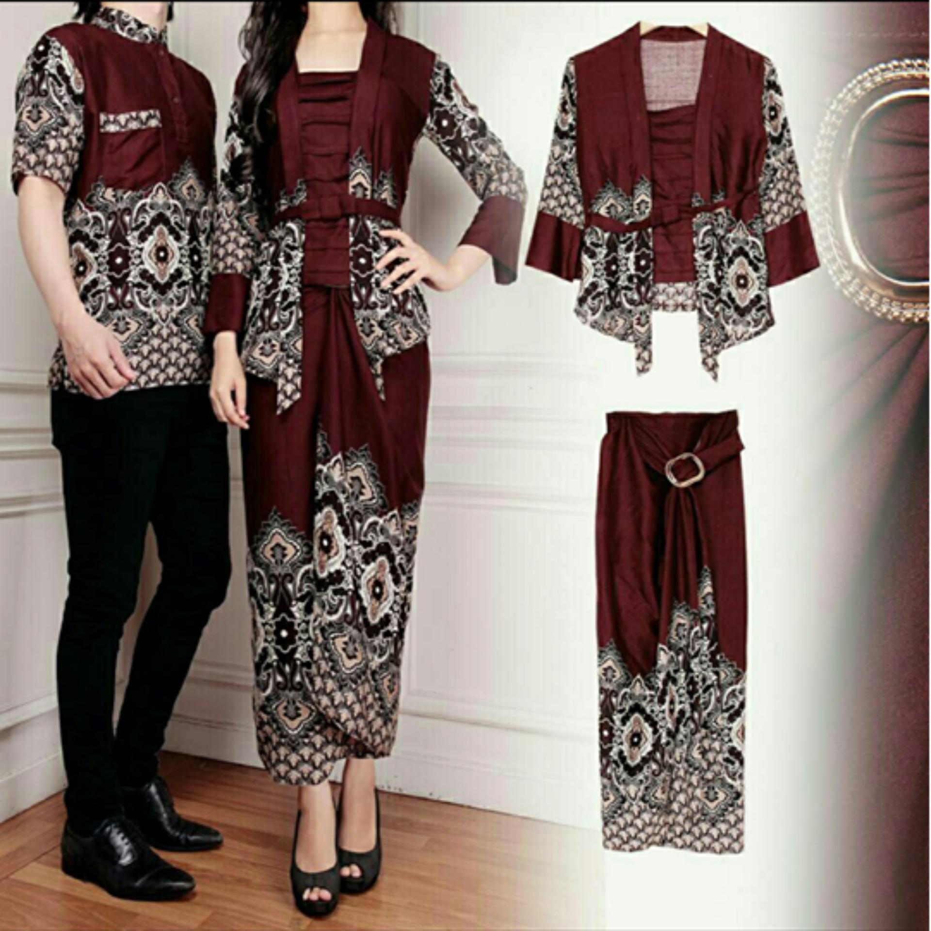 COUPLELOVER- KEMEJA COUPLE BATIK MAULIDA COKLAT