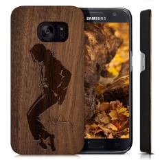 Sarung untuk Galaksi S7 Sisi SM-G9350 Traveler Kayu Case-Blackprotective Bemper dengan Penutup Kayu Semua Nyata (Michael Jackson 2) -Internasional