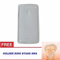 CQ Oppo Joy R1001 Ultrathin Oppo R1001 Softshell Oppo Joy / Softcase Oppo Joy R1001 + Free Ring Stand Motif Swa Random - Putih Transparan