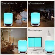 Kreatif Semua Dalam 1 Romantic Pencahayaan Speaker Bluetooth dengan Kamar Tidur Lampu Meja Touch-Sensitive Panel Kendali Mendukung TF Kartu Speakerphone Tangan-gratis Panggilan Alarm Clock-Intl