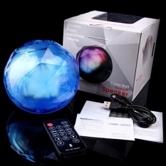 Crystal Magic Ball Dipimpin Lampu Nirkabel Bluetooth PortableSpeakerBlue-Intl