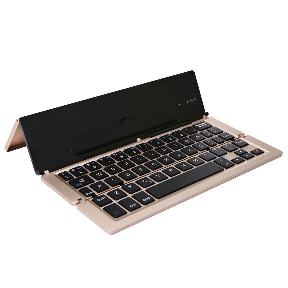 Cusepra Universal Portabel Dapat Dilipat Mini Nirkabel Bluetooth Keyboard dengan Kickstand untuk IOS Android Windows Smartphone Tablet Komputer, Rose Gold-Intl