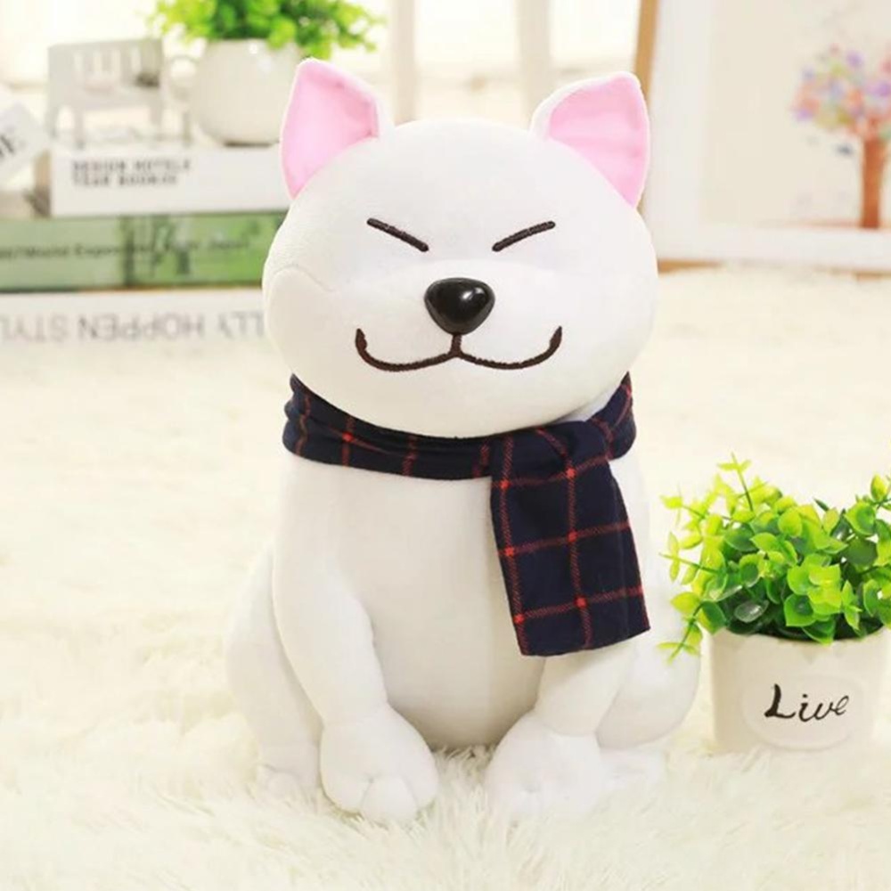 Cute Akita Dog Plush Toy Boneka Boneka Plush Sofa Bantal Bagus Hadiah Bandung Photo: “-anak Rumah Tangga Gaya Ornamen: Putih Tinggi: 45 Cm-Intl