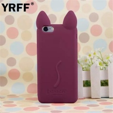 Cute Kartun 3D Koko Telinga Cat Phone Case untuk IPhone 6 6 S Silikon Lembut Kembali Case PENUTUP untuk IPhone 6 S 6 Ponsel Shell-Intl