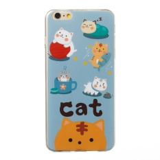 Cute Cat Case untuk Apple IPhone 6 S Plus/6 Plus Soft Lovely Hewan Kartun Case Silicone Warna Kawaii Case Girl Manis Pelindung Case-Intl