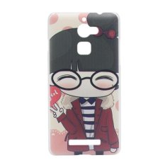 Cute Girl Clear Edge Hard Plastic Painting Back Cover Case For Coolpad Y90 (Clear)
