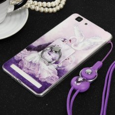 Corak Lucu Lembut Tpu Pelindung untuk Vivo X5 Max Penutup Fleksibel dengan Cincin Grip/Stand Pemegang dan Strap Pergelangan Tangan-Intl