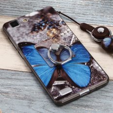 Corak Lucu Lembut Tpu Pelindung untuk Vivo X5/X5L Penutup Fleksibel dengan Cincin Grip/Stand Pemegang dan Strap Pergelangan Tangan-Intl