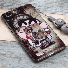 Corak Lucu Lembut Tpu Pelindung untuk Vivo X5/X5L Penutup Fleksibel dengan Cincin Grip/Stand Pemegang dan Strap Pergelangan Tangan-Intl