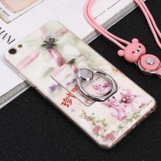 Corak Lucu Lembut Tpu Pelindung untuk Vivo X9 Penutup Fleksibel dengan Cincin Grip/Stand Pemegang dan Strap Pergelangan Tangan-Intl