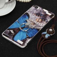 Corak Lucu Lembut Tpu Pelindung untuk Vivo Y37 Penutup Fleksibel dengan Cincin Grip/Stand Pemegang dan Strap Pergelangan Tangan-Intl