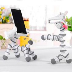 Cute Zebra Adjustable Universal Phone Holder Kreatif LazyBedsideStand Ponsel Stent-Putih Abu-abu-Internasional