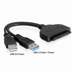 CY U 3-067 USB 3.0 untuk SATA 22 Pin-6.35 Cm Hard Disk Yang Sopir Kabel Adaptor With Kabel Power USB (hitam)