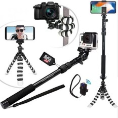 CYBER KAMIS DEAL-NEW HD Fleksibel Tripod & Selfie Stick 4-In-1 Foto/Video Bundle W/Bluetooth Remote-Menciptakan Alam Ini dengan Baik Kit untuk IPhone 7 & 6 Plus, samsung S8, GOPRO HERO 5 & Kamera-Intl