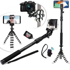 CYBER SELASA DEAL-NEW HD Fleksibel Tripod & Selfie Stick 4-In-1 Foto/Video Bundle W/Bluetooth Remote-Menciptakan Alam Ini dengan Baik Kit untuk IPhone 7 & 6 Plus, samsung S8, GOPRO HERO 5 & Kamera-Intl