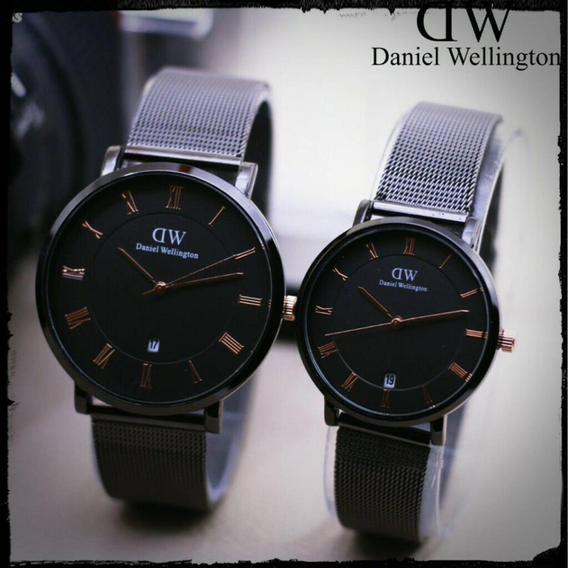D.we -Jam tangan Couple - design Exclusive - Black - Strap Pasir