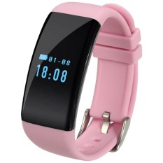 D21 0.66 Inch Tampilan Layar OLED Bluetooth Pintar Gelang, IP66 Tahan Air, mendukung Alat Pengukur Langkah/Pengingat Anti-hilang/Monitor Detak Jantung/Tidur Monitor, kompatibel dengan Android dan IOS Ponsel (Merah Muda)-Internasional