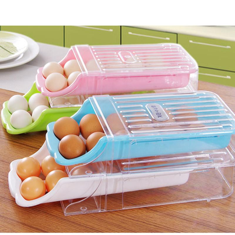 Dapur Rumah Kulkas Penyimpanan Plastik Laci Jenis Egg Holder Box Container Dispenser Case-Intl