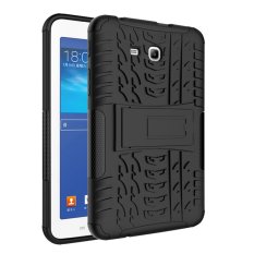 Mempesona Butir 2-In-1 Protection Shell Case Belakang untuk Samsung Galaxy Tab3 Lite T110 T116 (HITAM) -Internasional