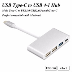 DEERWAY 4-in-1 USB-C Hub/Type C to Type C. USB 3.0. USB 2.0 Portsfor New Apple MacBook 12” / New MacBook Pro 13” 15” / ChromeBookPixel and More. Multi-Port Charging & Connecting Adapter -Silver - intl