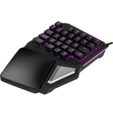 Delux T9 Pro Single Hand Professional Gaming Keyboard 7 Colors LED Mini Keyboard for Windows Computer OS Mackbook - intl