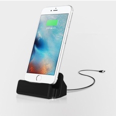 Meja Tulis Pengisi Daya Pengisian Daya dan Sinkronisasi Penyangga untuk iPhone 7 6 S PLUS 6 S 6 6 Plus 5 S 5 pengisi Daya iPhone Desktop Warna: hitam-Internasional