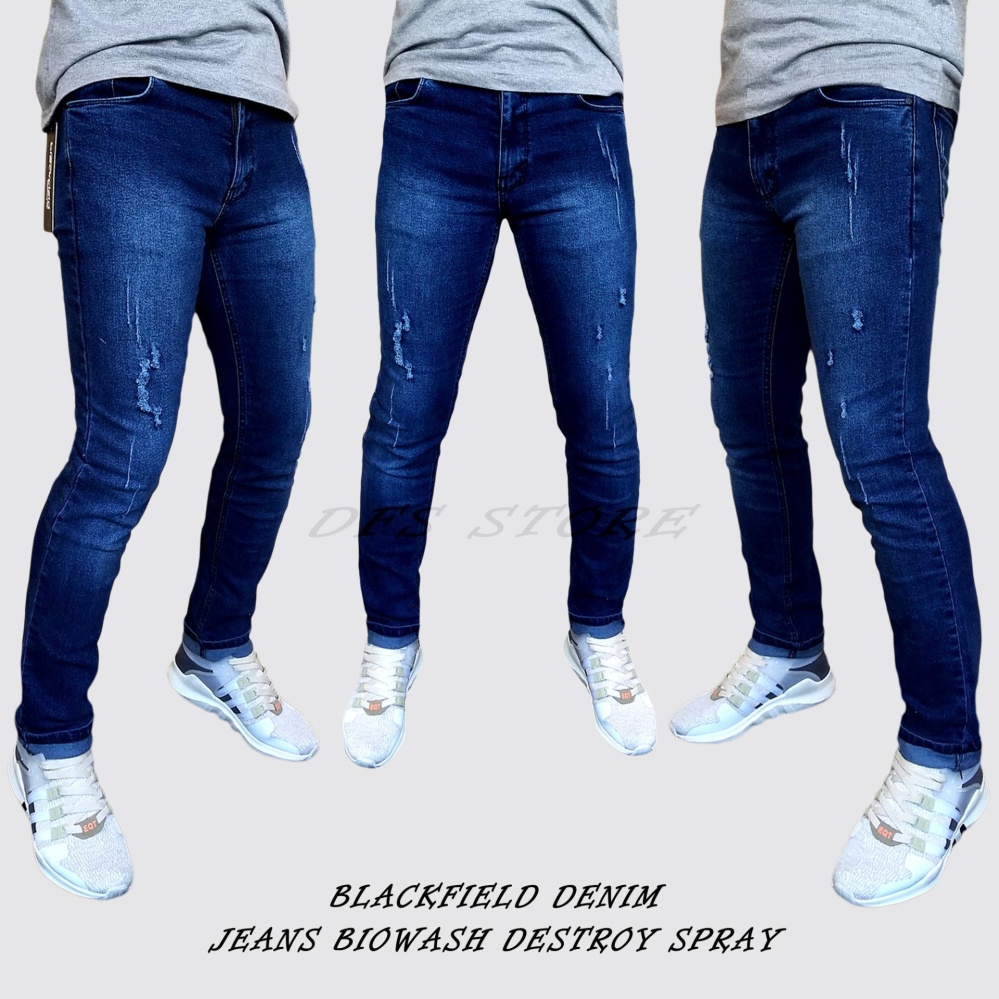 DFS - Celana jeans pria sobek skinny / slimfit / pensil pria