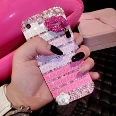 Berlian Case untuk Asus ZenFone Live ZB501KL Bibir Bling Kristal Berlian Buatan Sarung Coque Fundas-Internasional