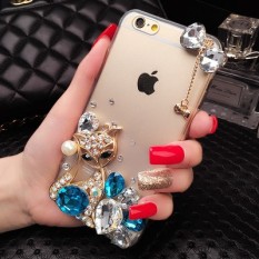 Berlian Case untuk Samsung Galaksi On Maksimum Capa Berlian Buatan Transparan Mewah Bling Sarung dengan Rubah Ikatan Simpul-Internasional