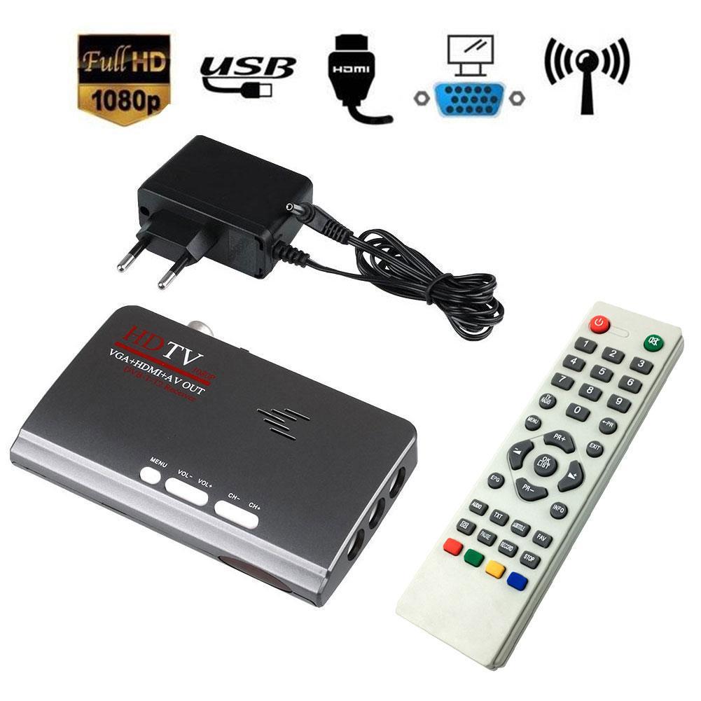 Digital HD VGA DVB-T2 TV Box AV CVBS Tuner Receiver dengan Remote Control-Intl