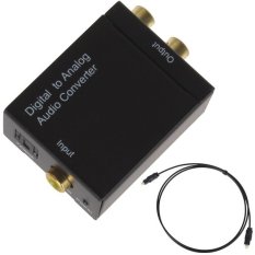 Digital Optik Koaksial Toslink Sejalan L/R Sinyal Rca dari Konverter Adaptor Audio + Kabel Fiber Optik