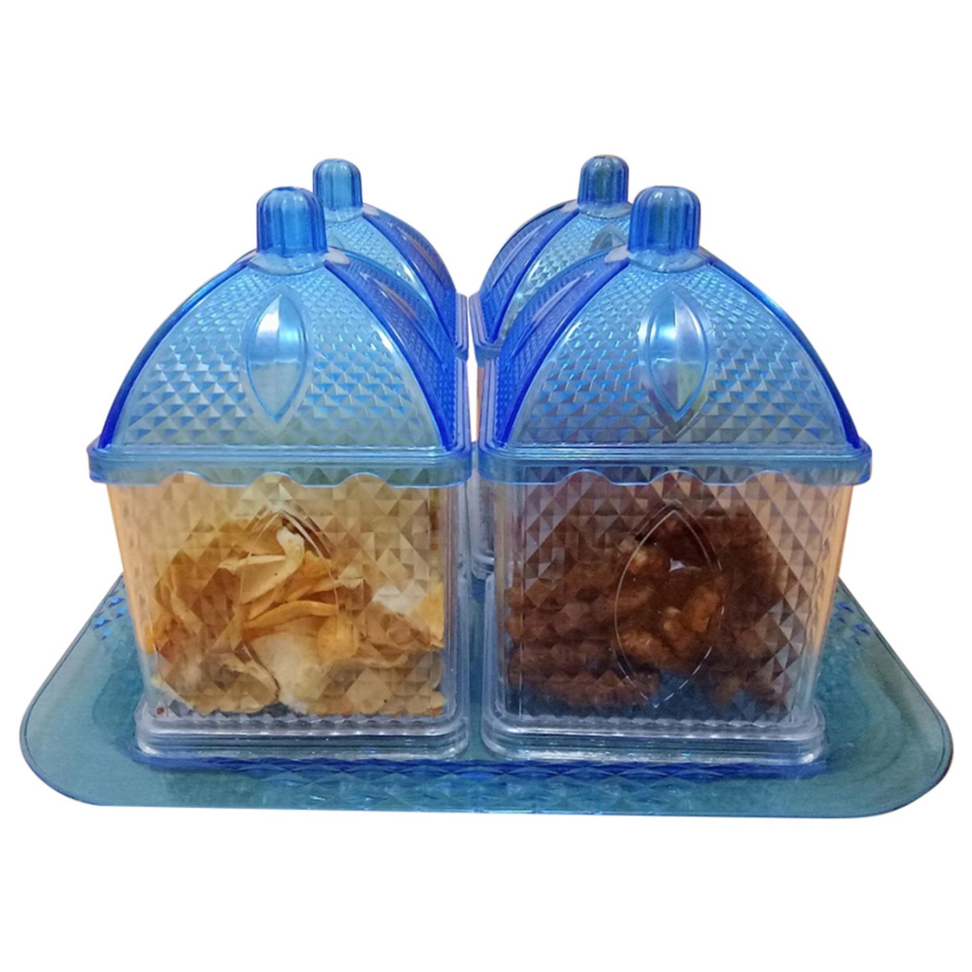 Diva-Davi Toples Serbaguna Davinci Set 4 Pcs + Tray - Biru
