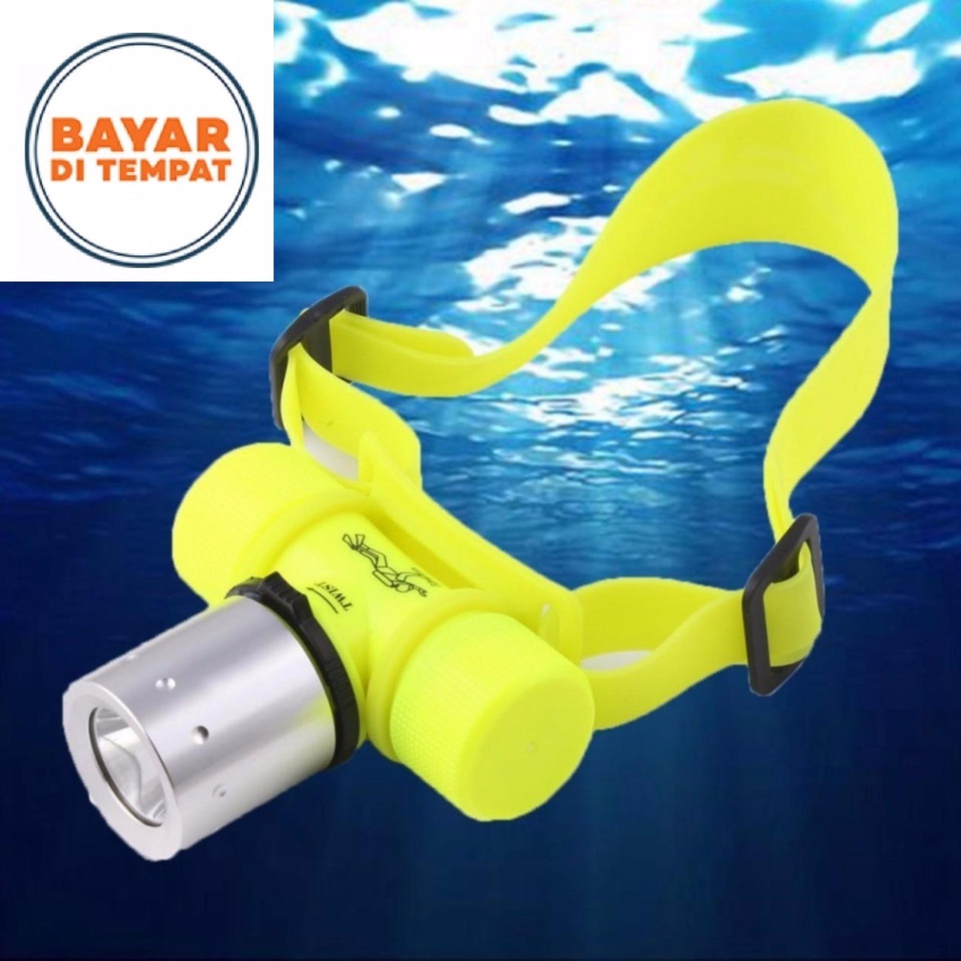 Diving Flashlight XML T6 1000 Lumen Underwater 50m Waterproof LED Headlamp Senter Kepala Selam Tahan Air