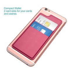Dodocool Ultra-Ramping Diri Perekat Pemegang Kartu Kredit 2 Slot Tongkat-On Dompet untuk iPhone 7 Plus/ 7/6 S Plus/6 S/6 Plus/6 Ponsel Pintar Mawar Merah-Internasional