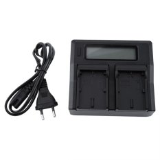 Double Channel Pengisi Daya LCD untuk Canon LP-E6 EOS 5 DMark 60d70d80dseries EU Plug-Intl